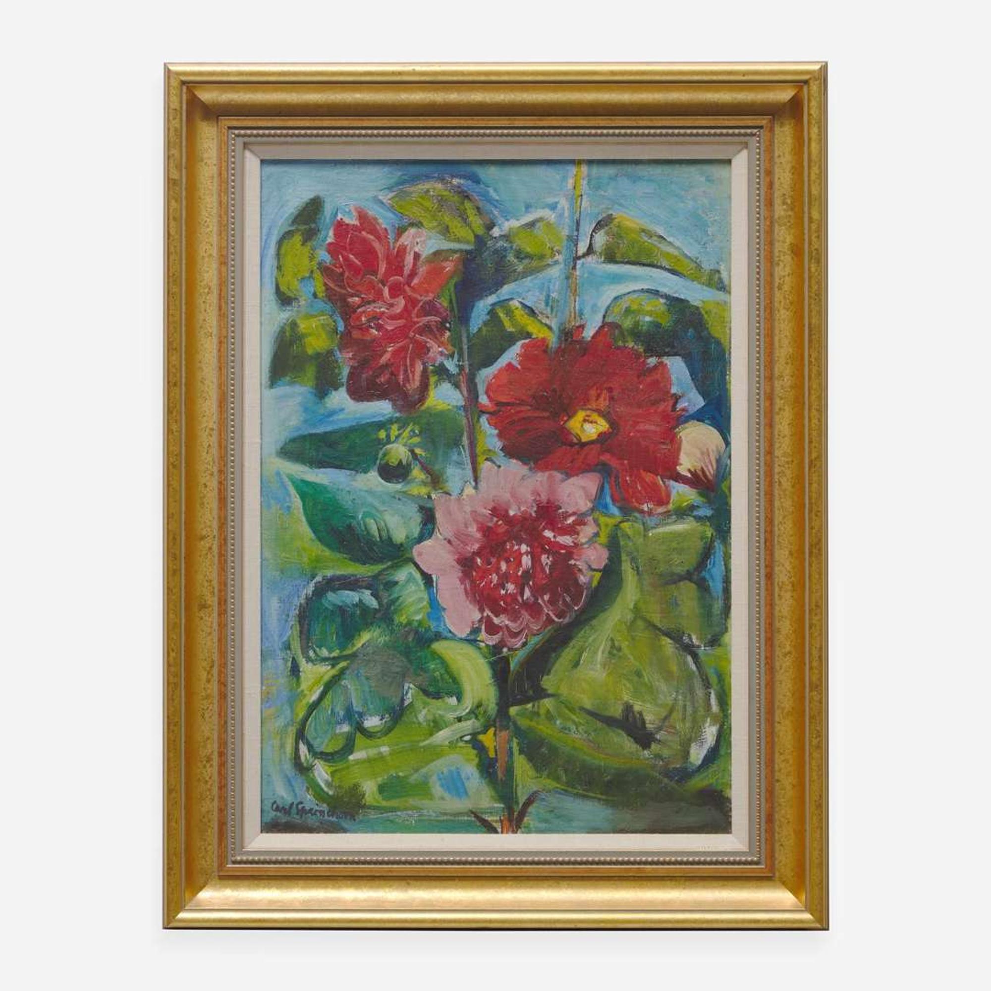 Carl Sprinchorn (American, 1887-1971) Three Dahlias