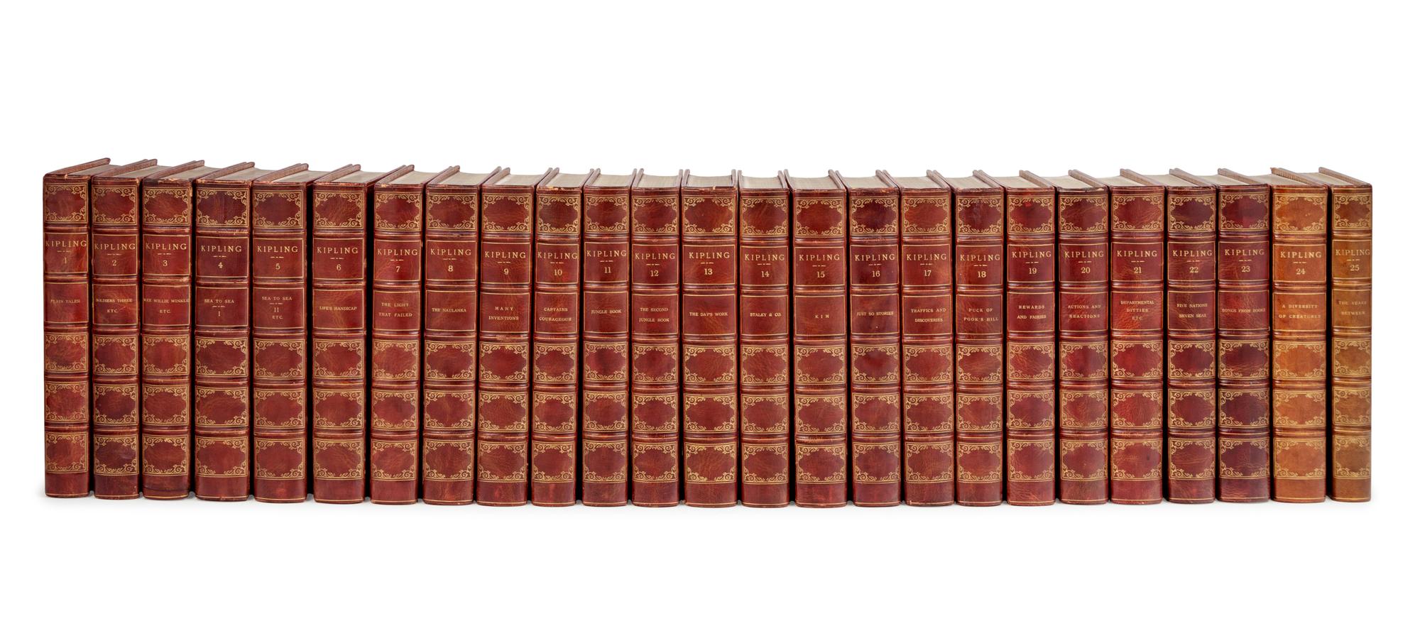 KIPLING, Rudyard (1865-1936). The Works of Rudyard Kipling . London: Macmillan and Co. Limited, 1913-1919.