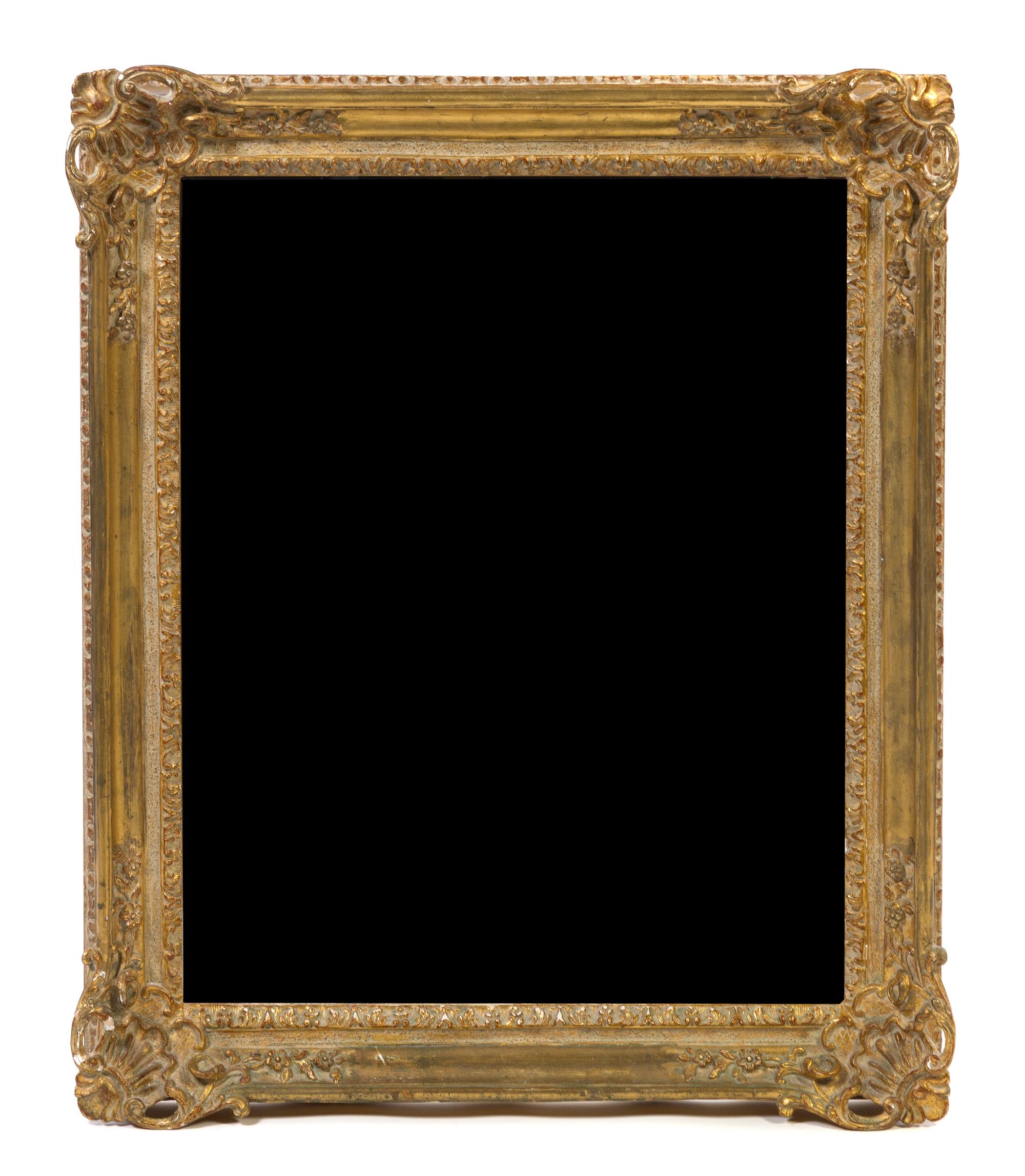 A Continental Giltwood Mirror Height 36 x width 29 inches.
