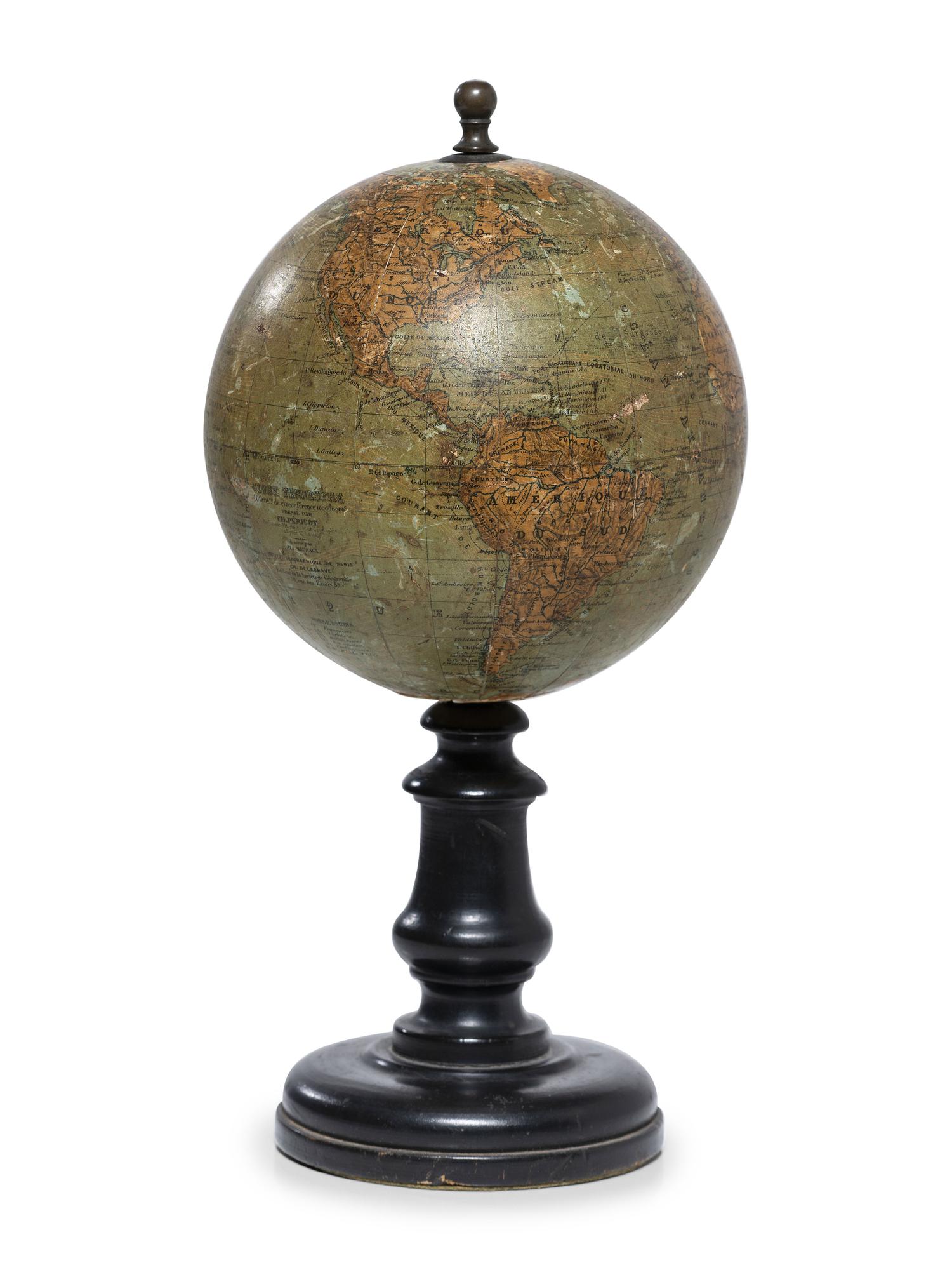 A French Papier Mache Table Globe