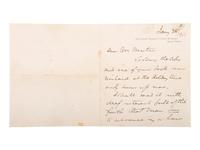 CARNEGIE, Andrew (1835-1919). Autograph letter signed ("Andrew Carnegie"), to Mr. John Martin. New York, 28 January 1911.