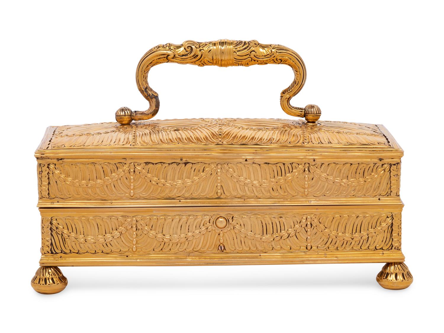 A Continental Rock Crystal, Agate and Gilt Metal Mounted Writing Casket