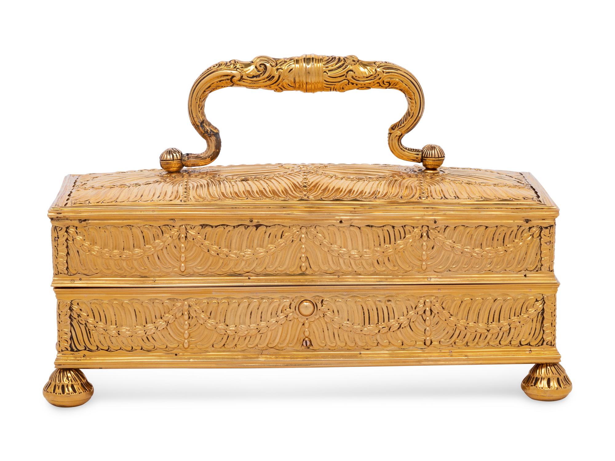 A Continental Rock Crystal, Agate and Gilt Metal Mounted Writing Casket