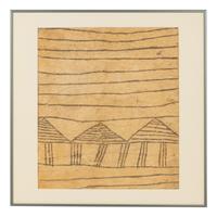A Group of Nine Pongo Bark Cloth Drawings