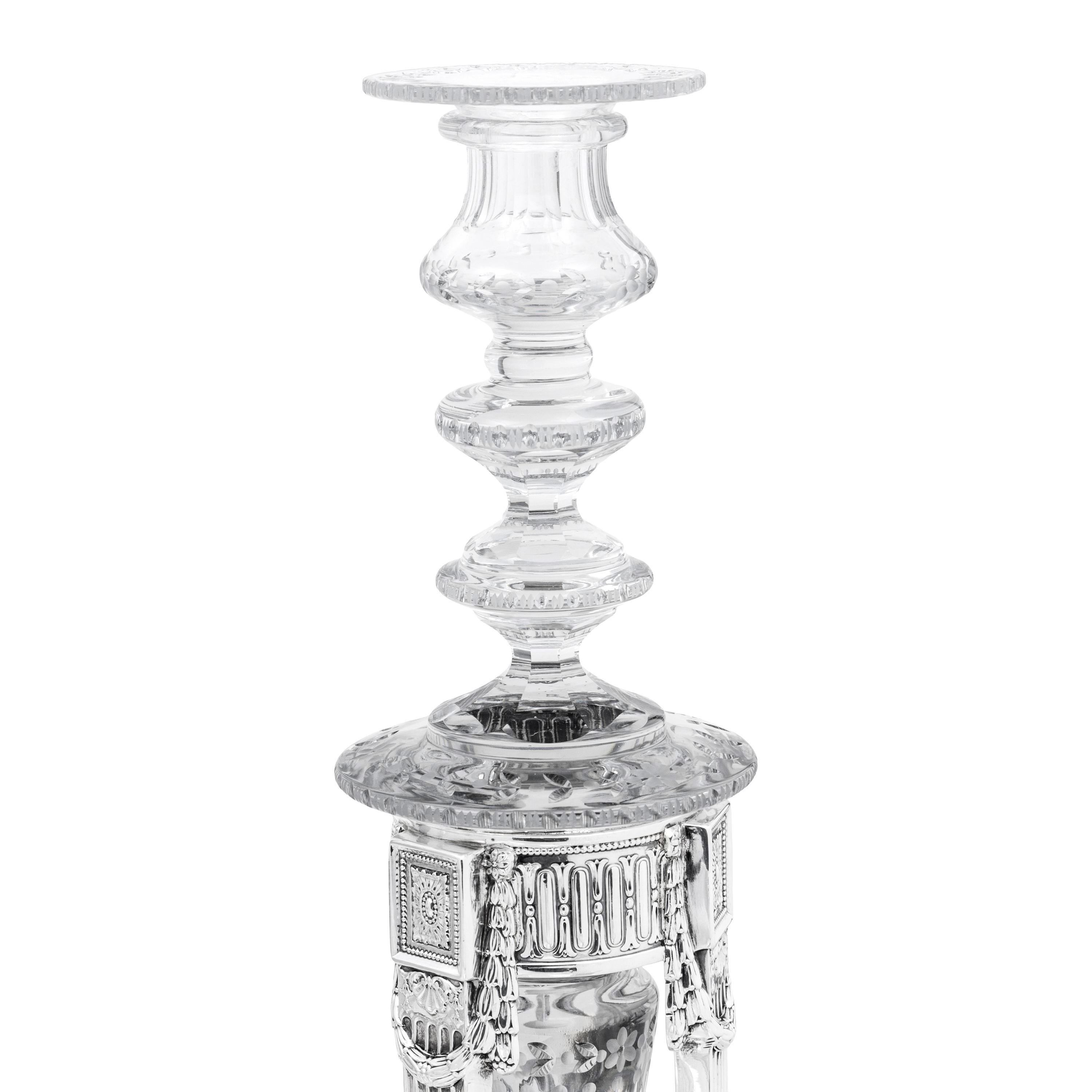 An Impressive American Silver and Cut-Glass Table Garniture