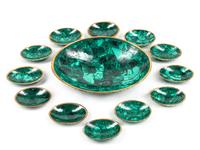 A Thirteen-Piece Malachite Sweetmeat Set