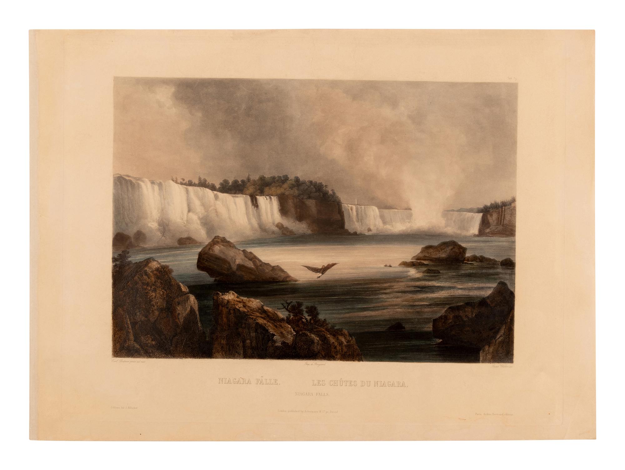 [AMERICANA]. BODMER, Karl (1809-1893). Niagara Falls. Tableau 39 . Paris, Coblenz and London, 1841.
