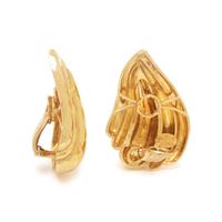 HENRY DUNAY, YELLOW GOLD EARCIPS
