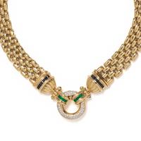 YELLOW GOLD AND MULTIGEM NECKLACE