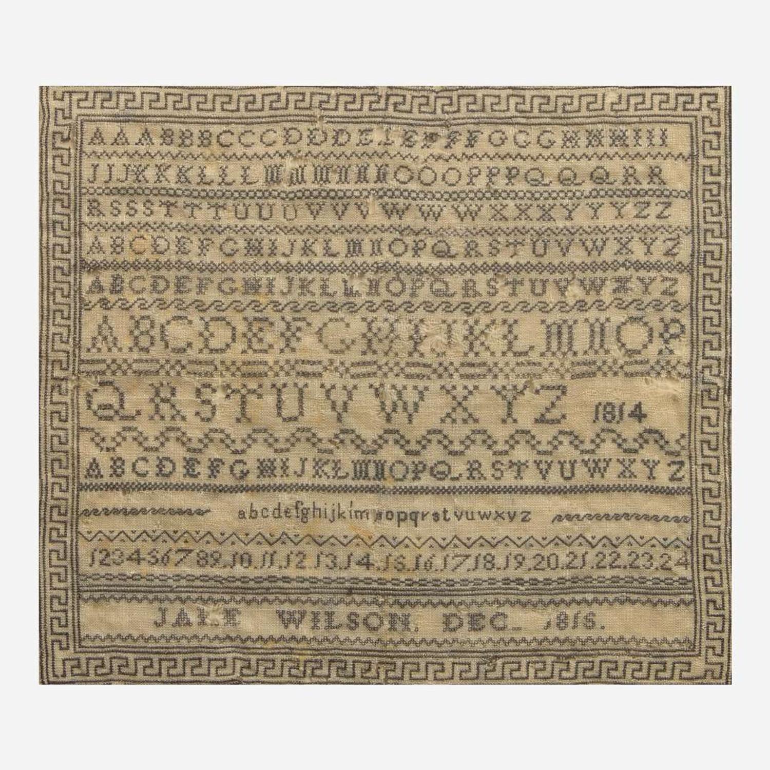 A group of three rare needlework samplers late 18th / early 19th century