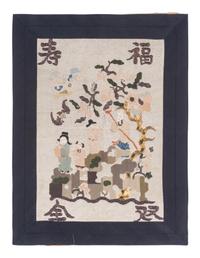 Five Chinese Embroidered Silk Panels