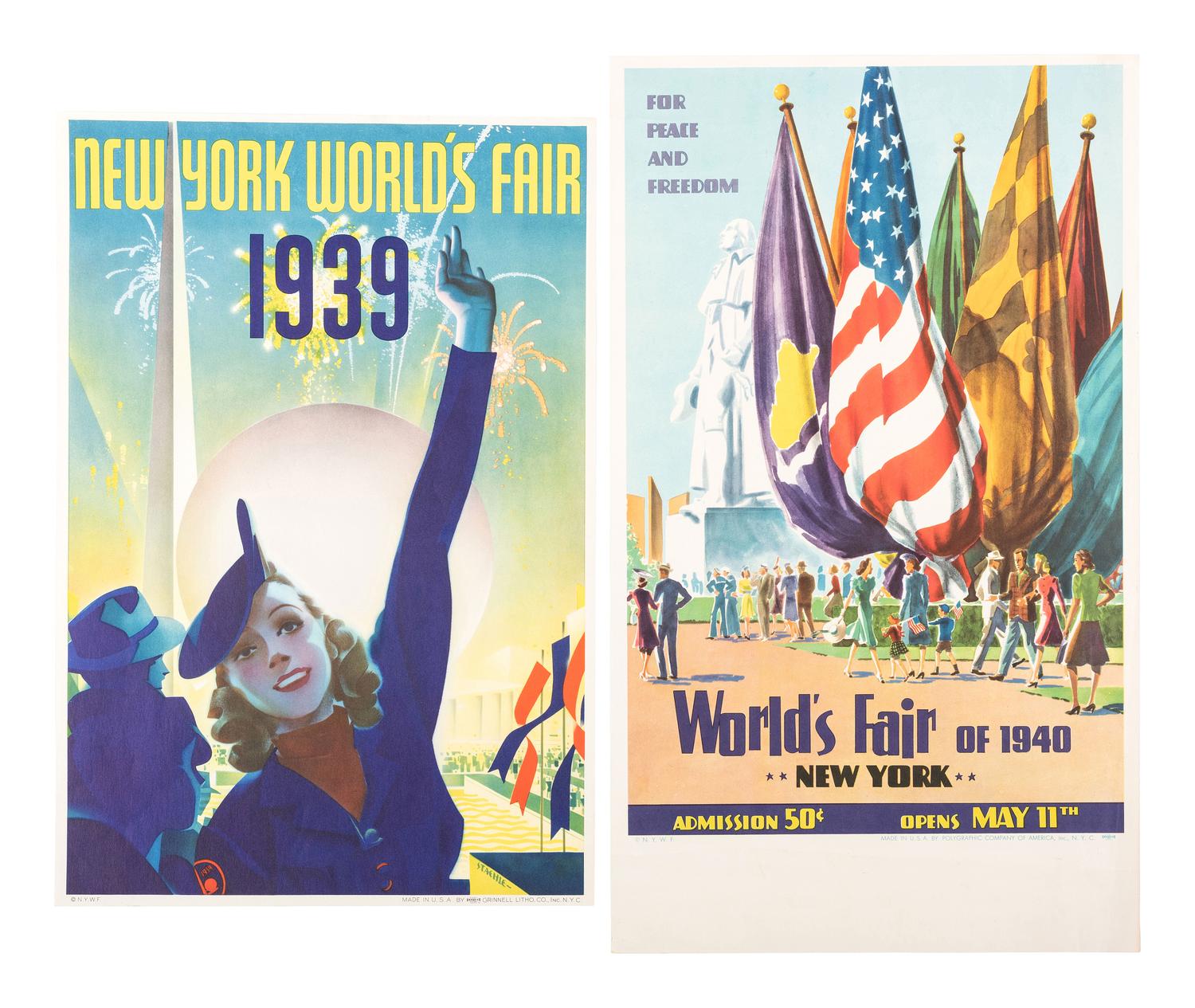 [POSTERS]. Group of 4 posters promoting the New York World's Fair of 1939-40, comprising: