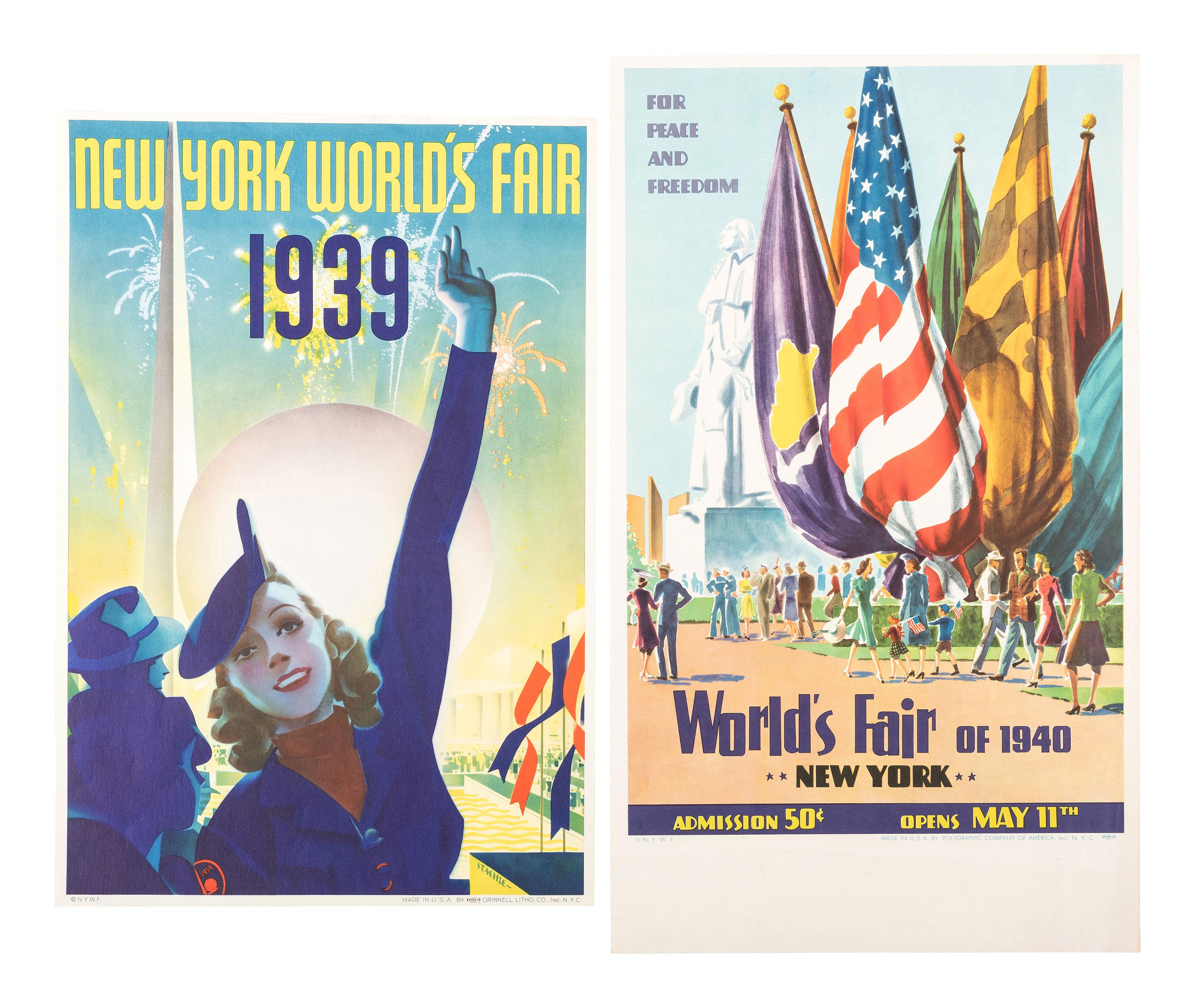 [POSTERS]. Group of 4 posters promoting the New York World's Fair of 1939-40, comprising: