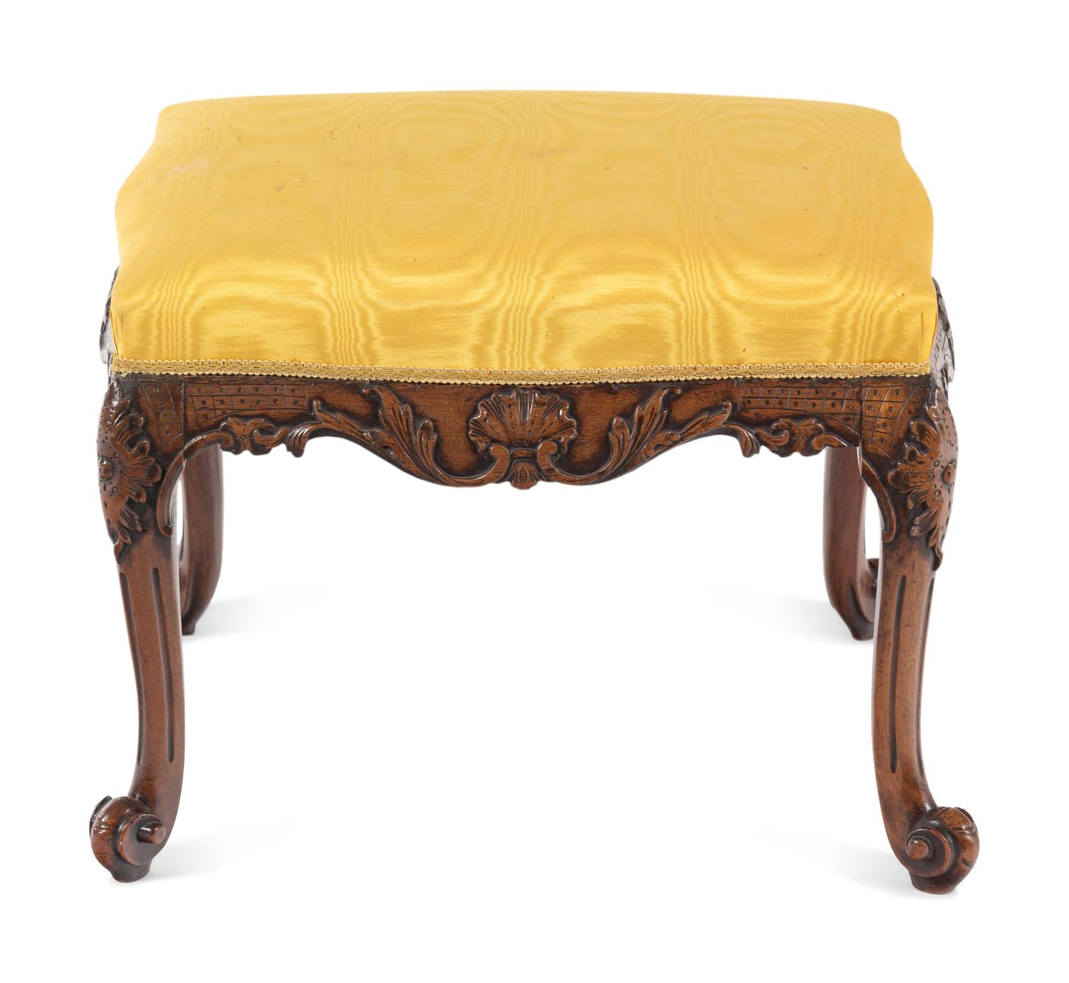 A George II Carved Mahogany Stool