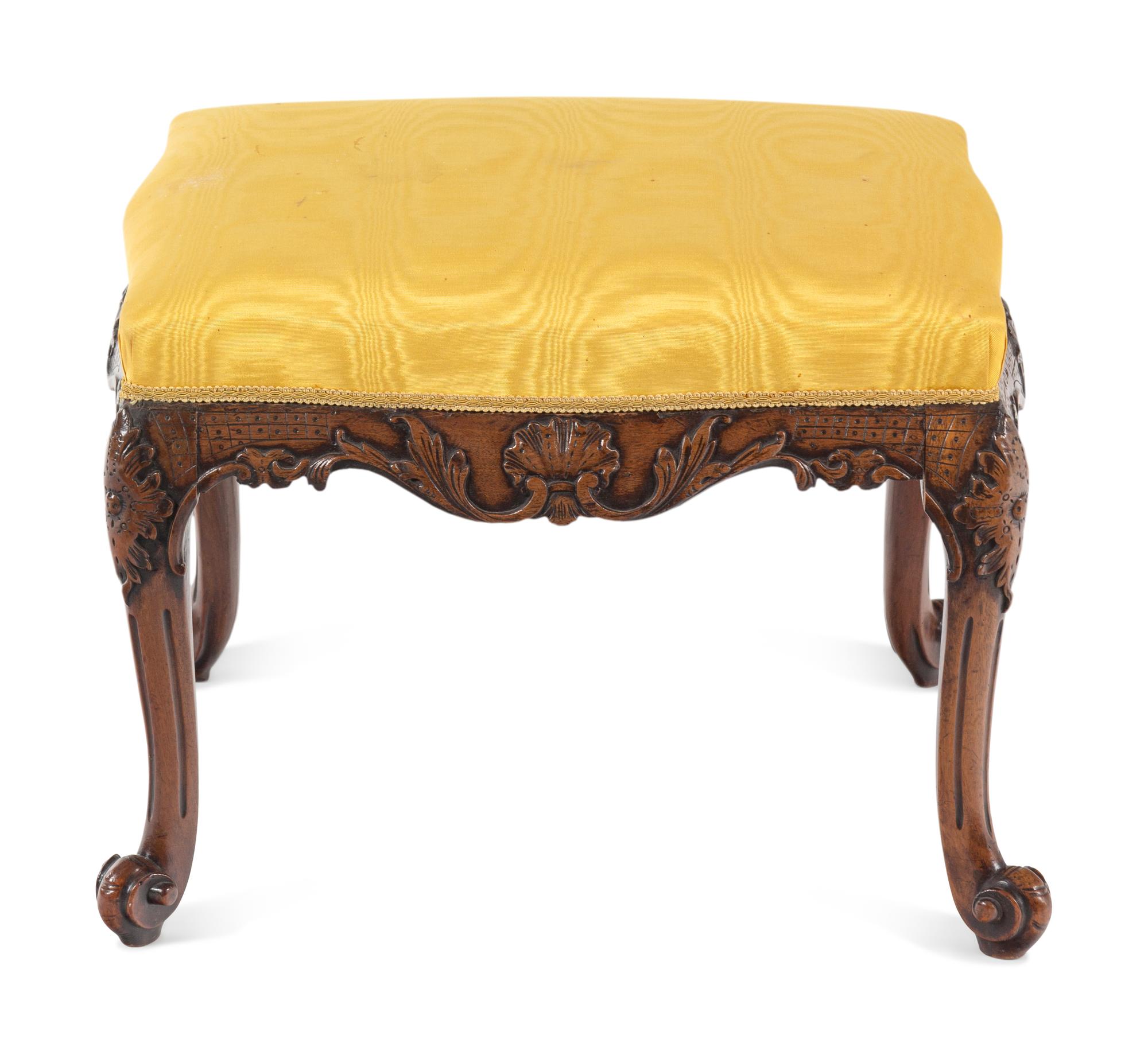 A George II Carved Mahogany Stool