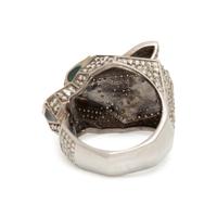 DIAMOND AND ENAMEL PANTHER RING