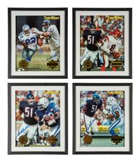 A Dick Butkus Signed Collectors Edge Football Card Display With Multiple Autographs