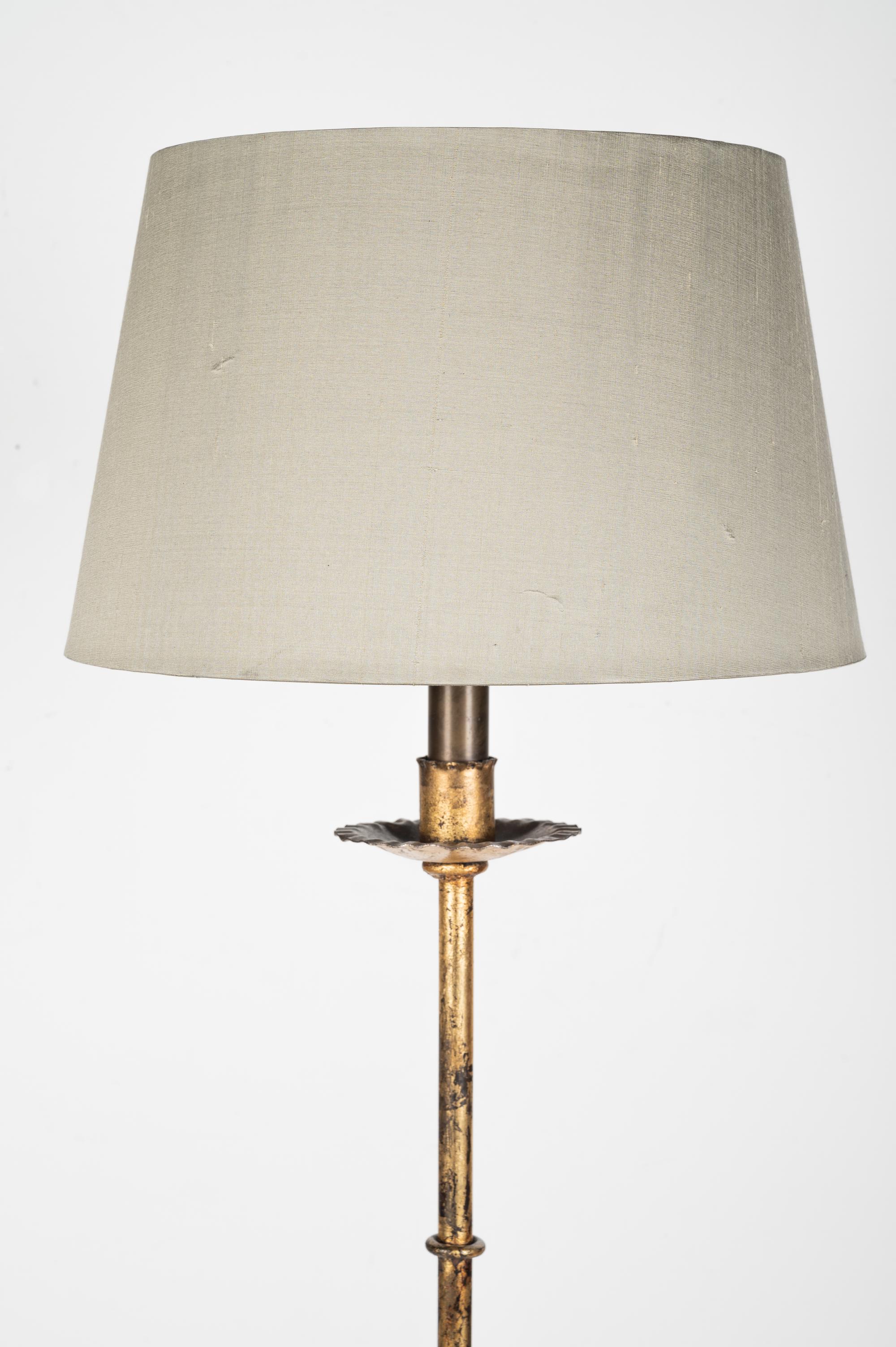 A Gilt Iron Floor Lamp