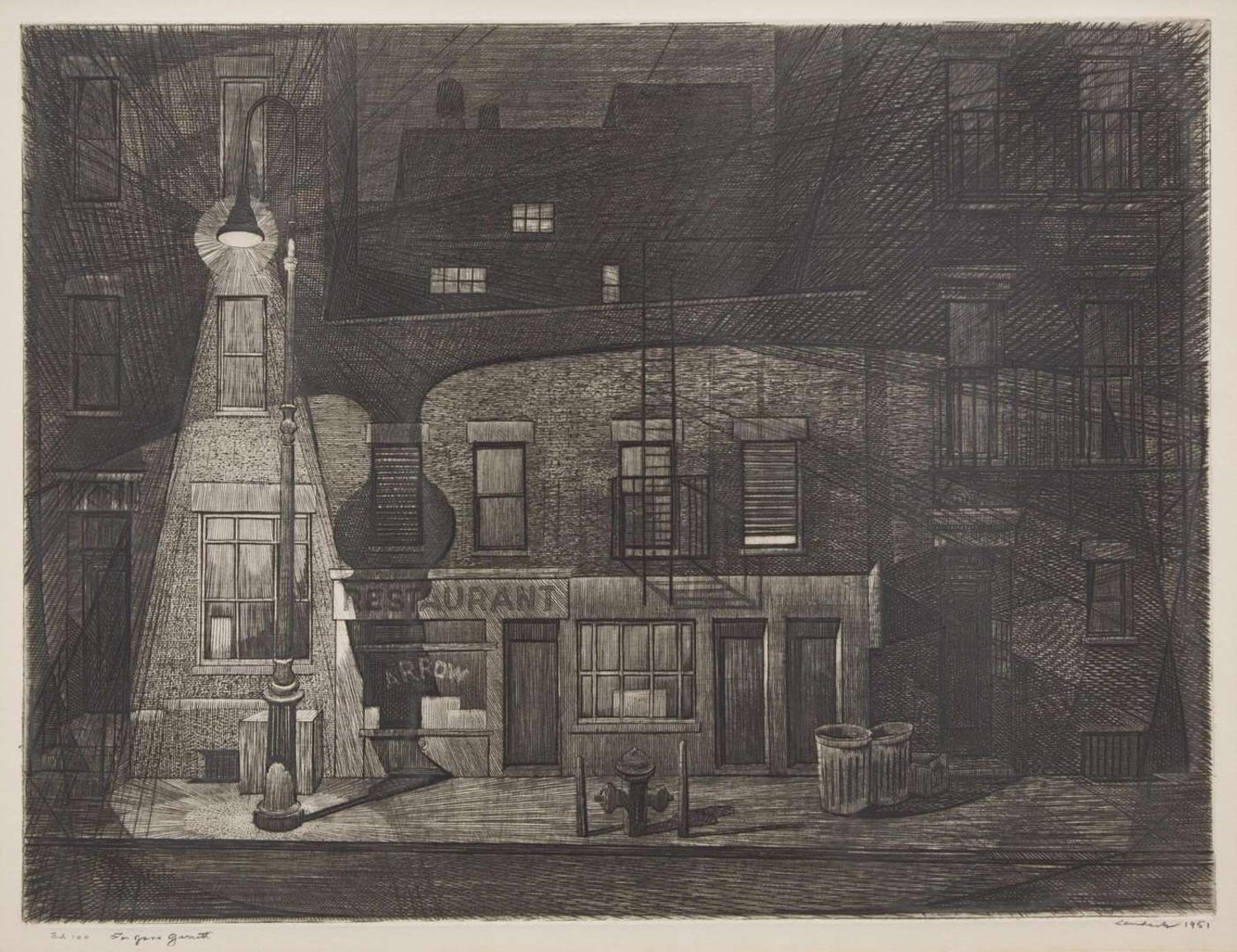Armin Landeck (American, 1905–1984) - Restaurant