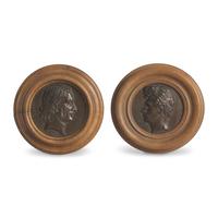 Pierre-Jean David (French, 1788-1856) — Profile Medallions of Armand Carrel and Antoine-Jean, Baron Gros
