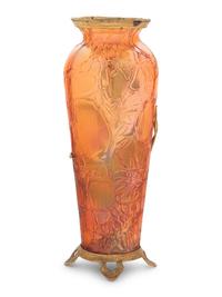 A French Gilt Metal Mounted Glass Vase