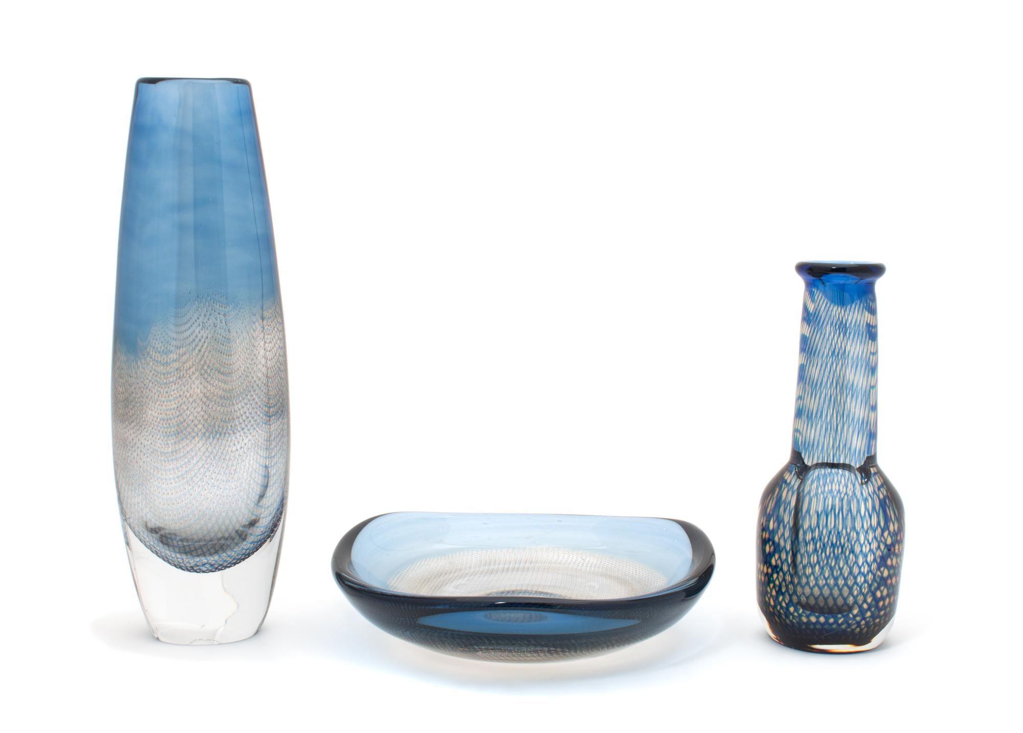 A Set of Three Orrefors Kraka Vessels Height of tallest 12 3/4 inches. — SVEN PALQUIST