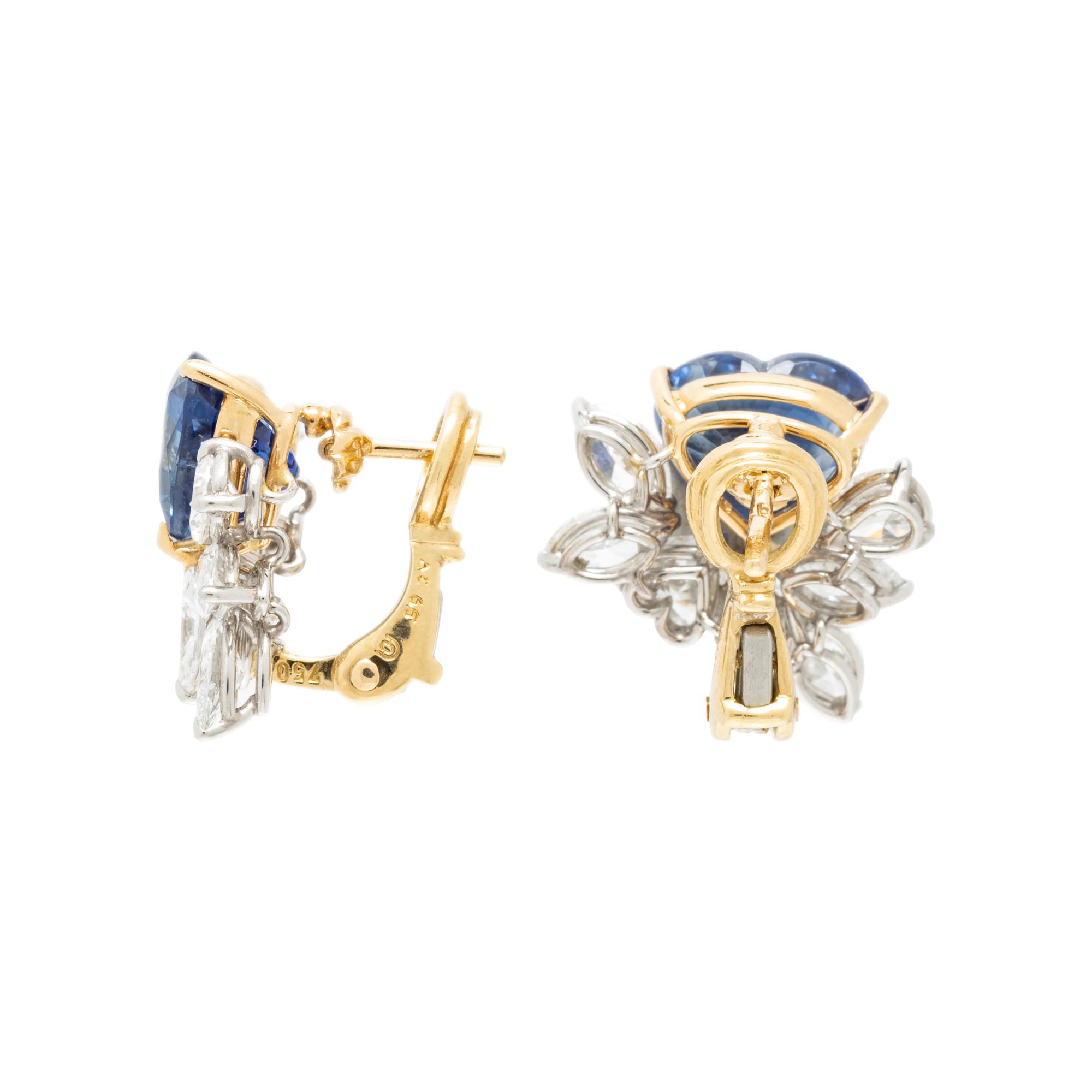 SAPPHIRE AND DIAMOND EARRINGS