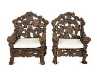 A Pair of Chinese Rootwood Armchairs