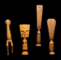 Four Ashanti Wood Fertility Dolls