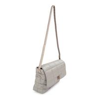Chanel, Silver Nylon Flap Bag & Matching Belt