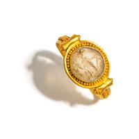 A Late Roman Gold and Stone Finger Ring with the Goddess Fortuna