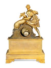A Louis Philippe Gilt Bronze Figural Mantel Clock