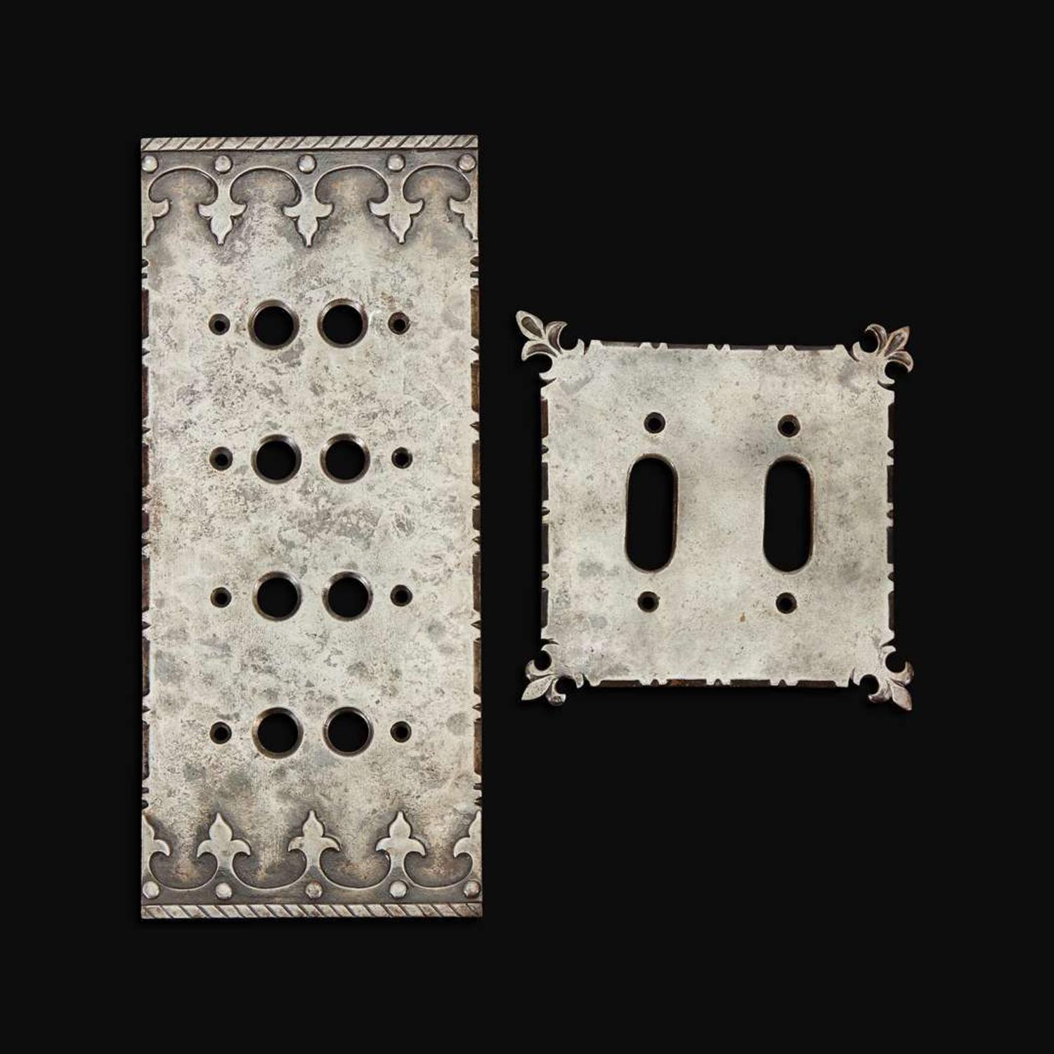 Samuel Yellin Two Switch Plate Covers, circa 1920s