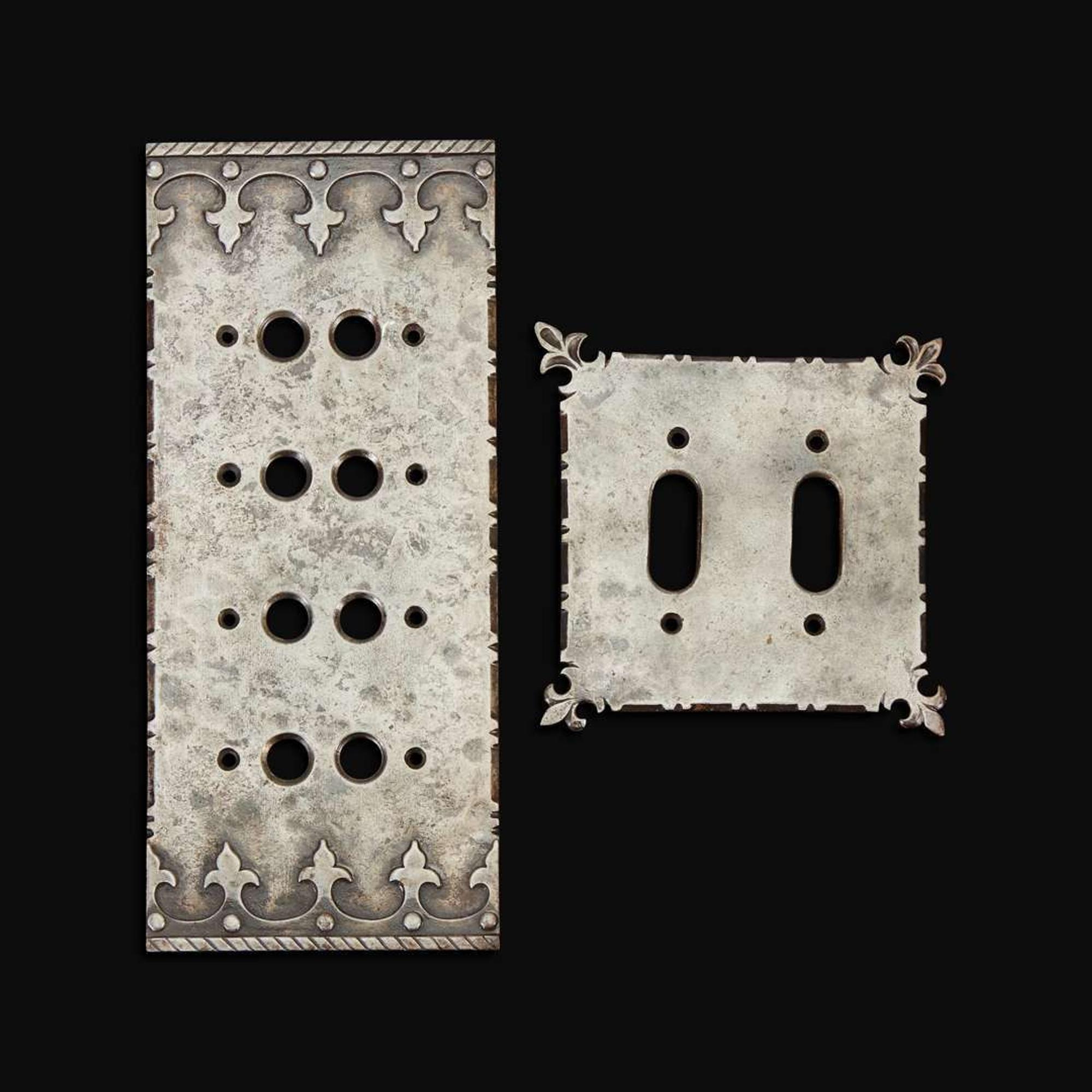 Samuel Yellin Two Switch Plate Covers, circa 1920s