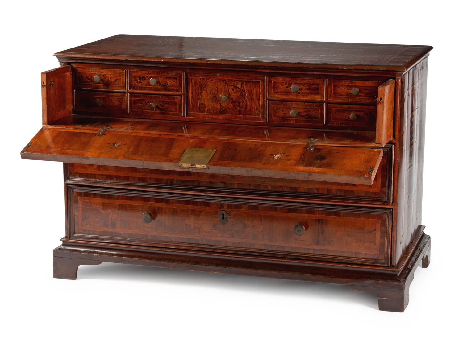 An Italian Marquetry and Walnut Chest of Drawers