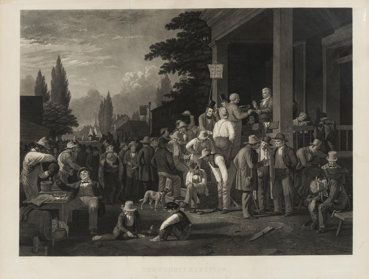 BINGHAM, George Caleb (1811-1879), after. -- John Sartain, engraver. County Election. New York, 1854.