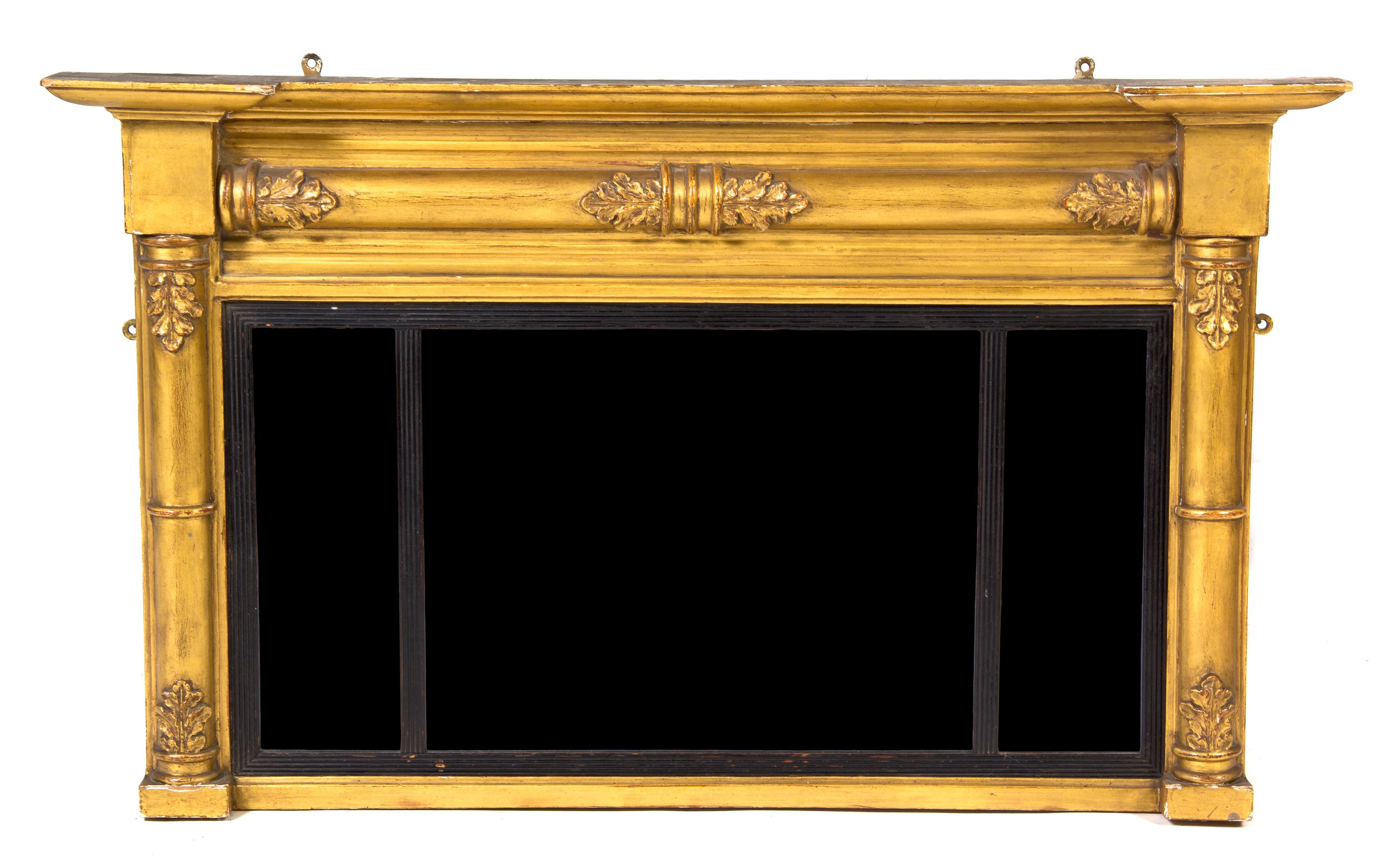 A Victorian Giltwood Overmantel Mirror Height 23 1/8 x width 38 7/8 inches. — LATE 19TH CENTURY