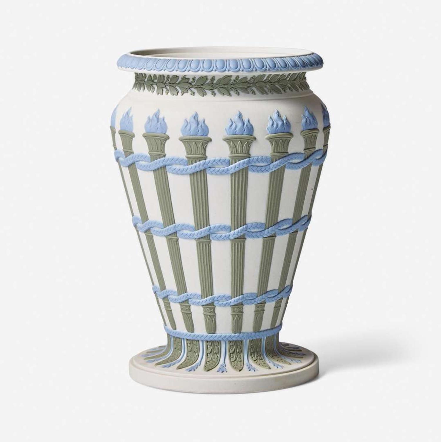 A Wedgwood Tricolor Jasperware Torches Vase UK, early 19th century