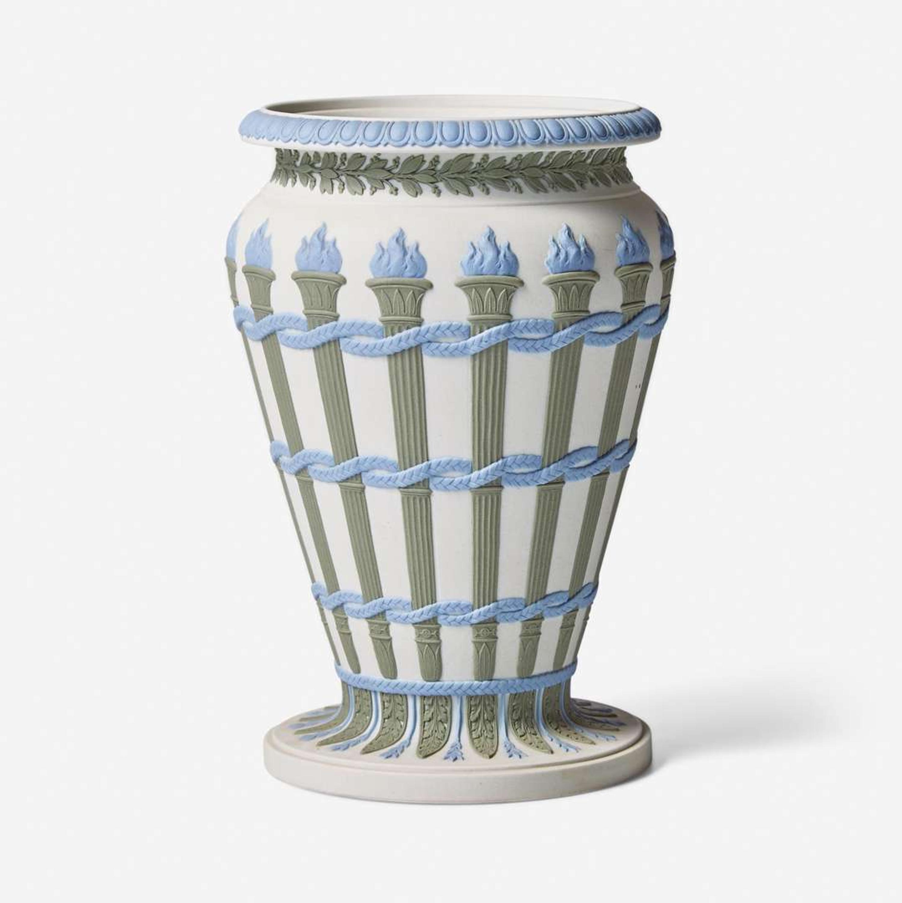 A Wedgwood Tricolor Jasperware Torches Vase UK, early 19th century