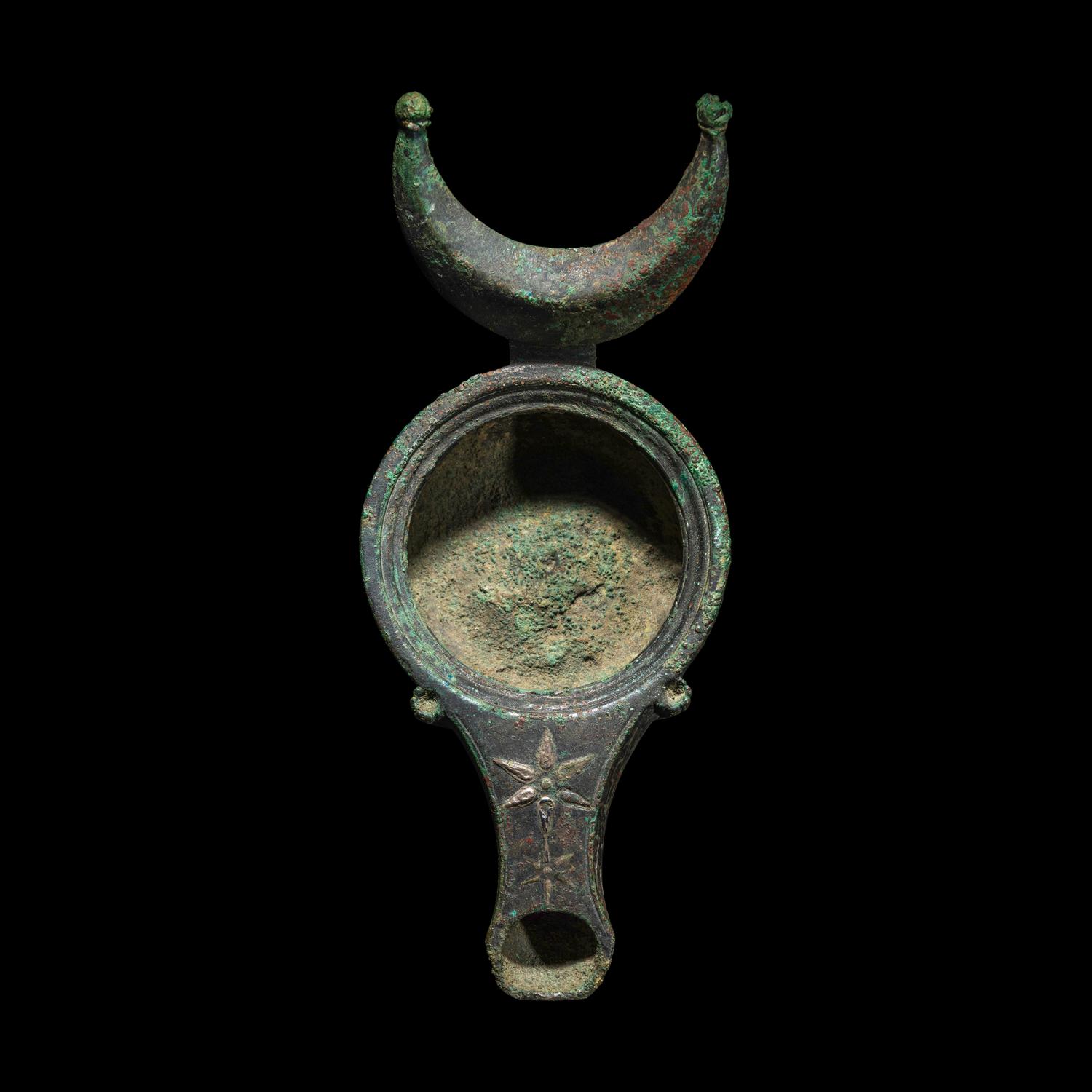 A Roman Bronze Oil Lamp