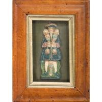 Four English Framed Wax Figures