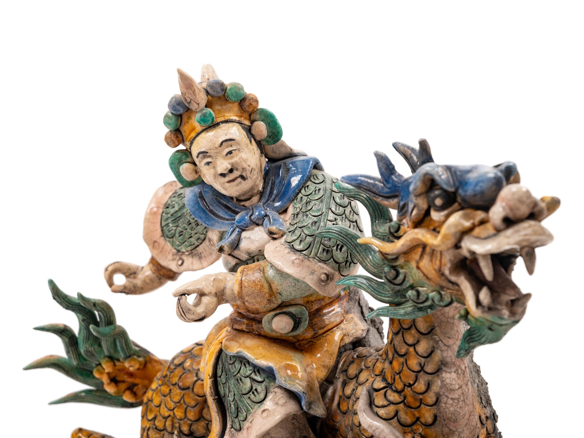 Three Chinese Painted Pottery Figures
