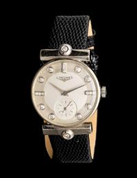 LONGINES, 14K WHITE GOLD AND DIAMOND WATCH