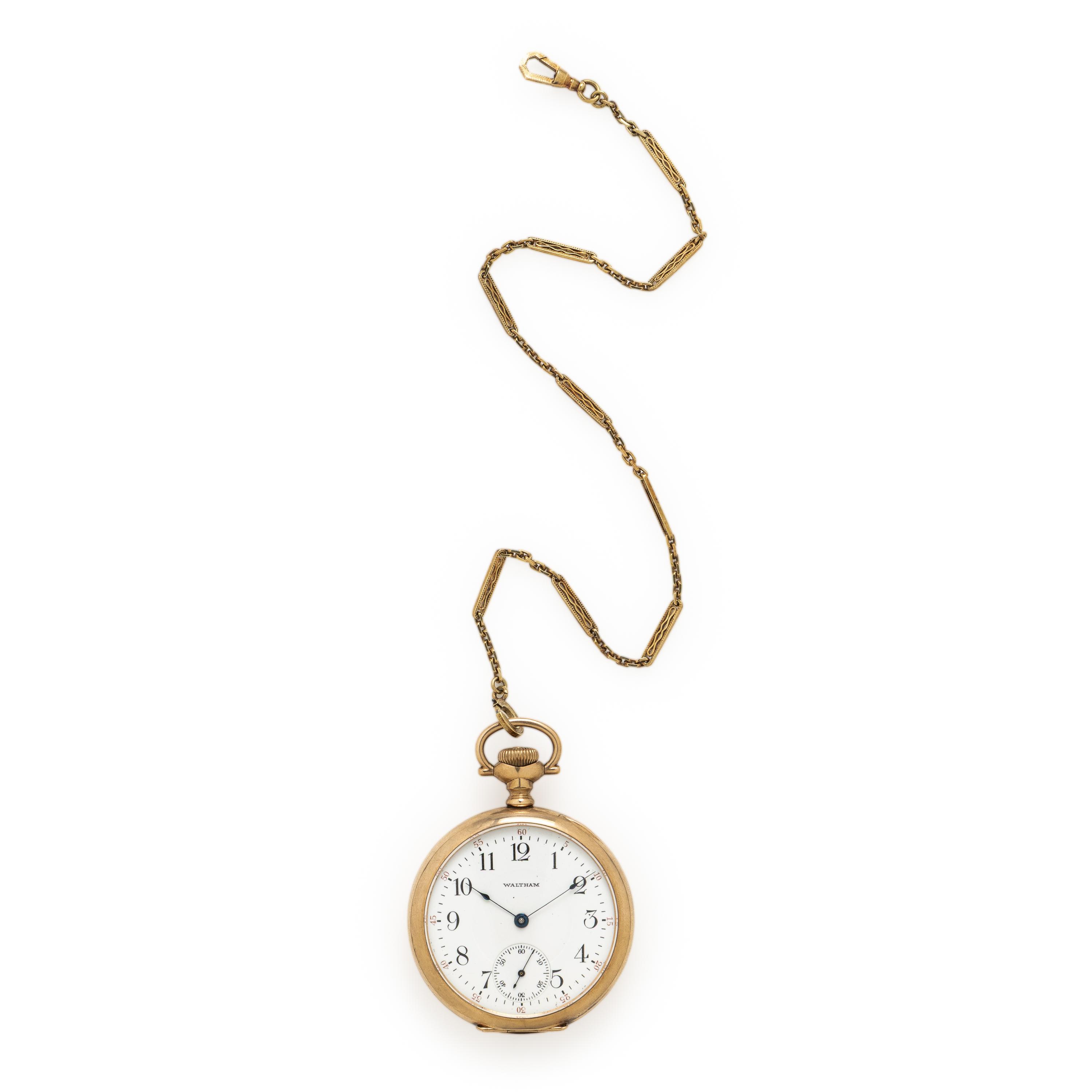 Waltham, Gold-Filled Pocket Watch and Chain