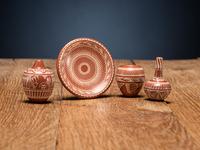 Miniature Sgraffito Redware Pottery