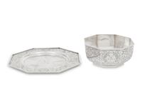 An American Silver Baby Bowl and Underplate