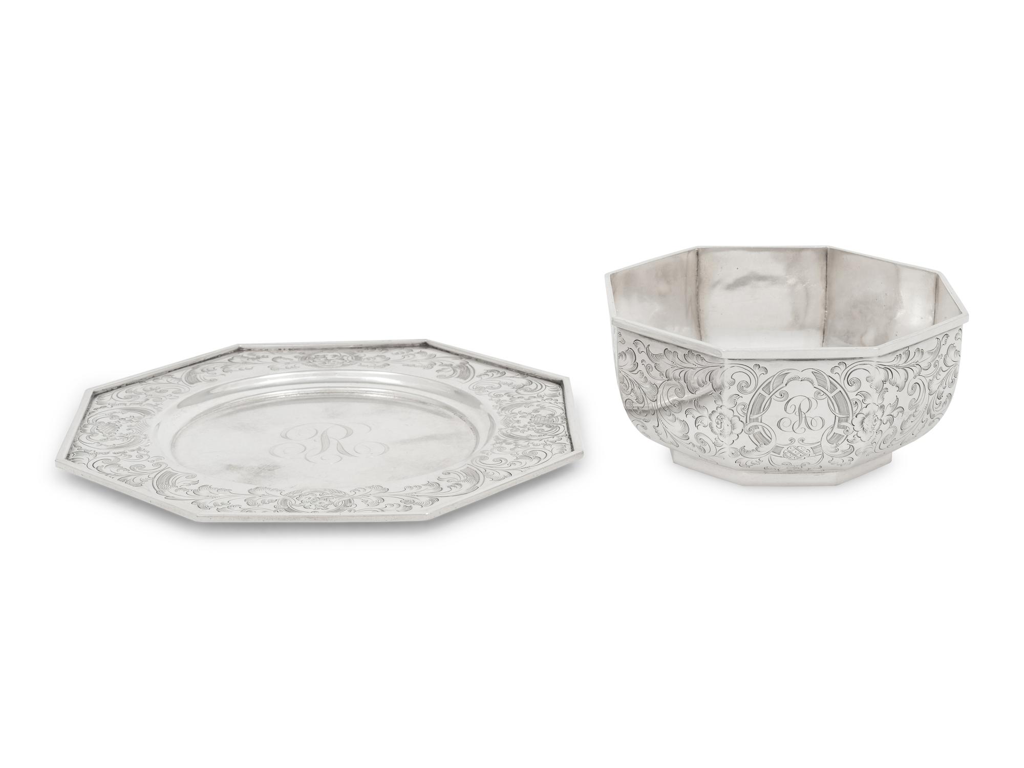 An American Silver Baby Bowl and Underplate