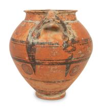 A Cypriot Terra Cotta Jar with Bull's Eyes