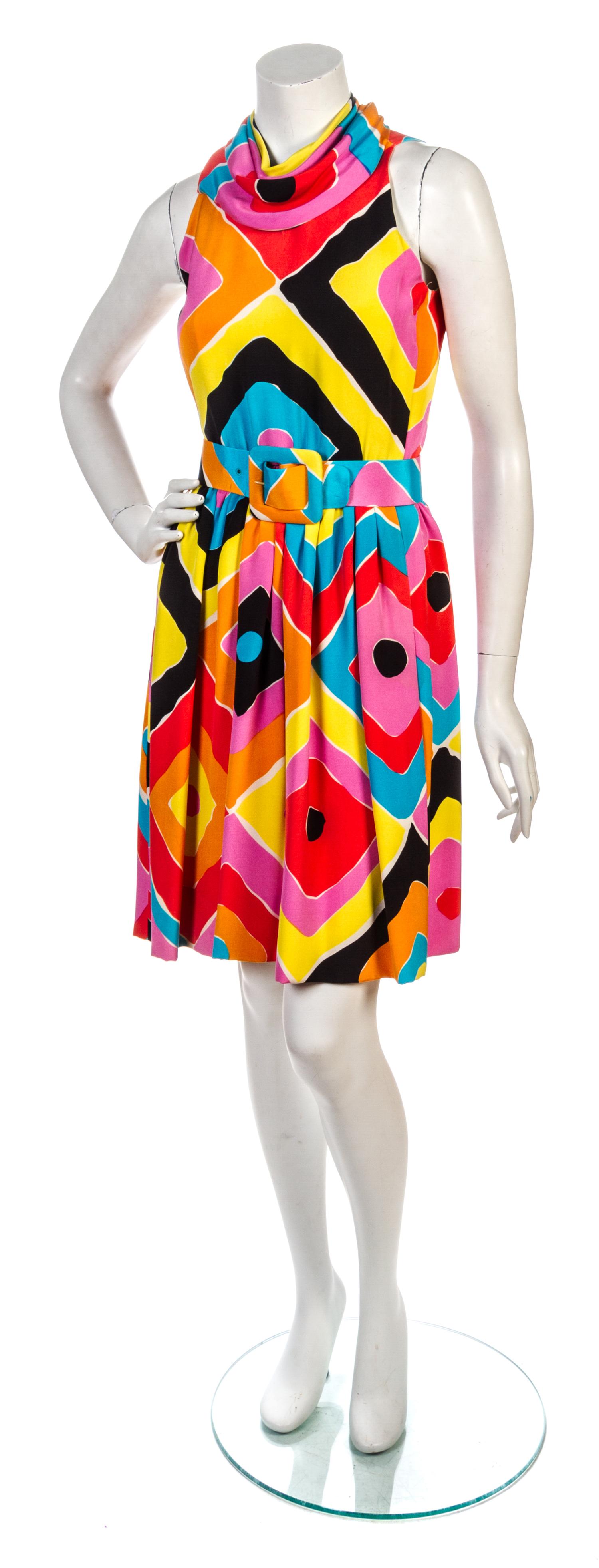 A Donald Brooks Multicolor Print Day Dress,