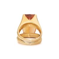 YELLOW GOLD, TOPAZ, AND DIAMOND RING